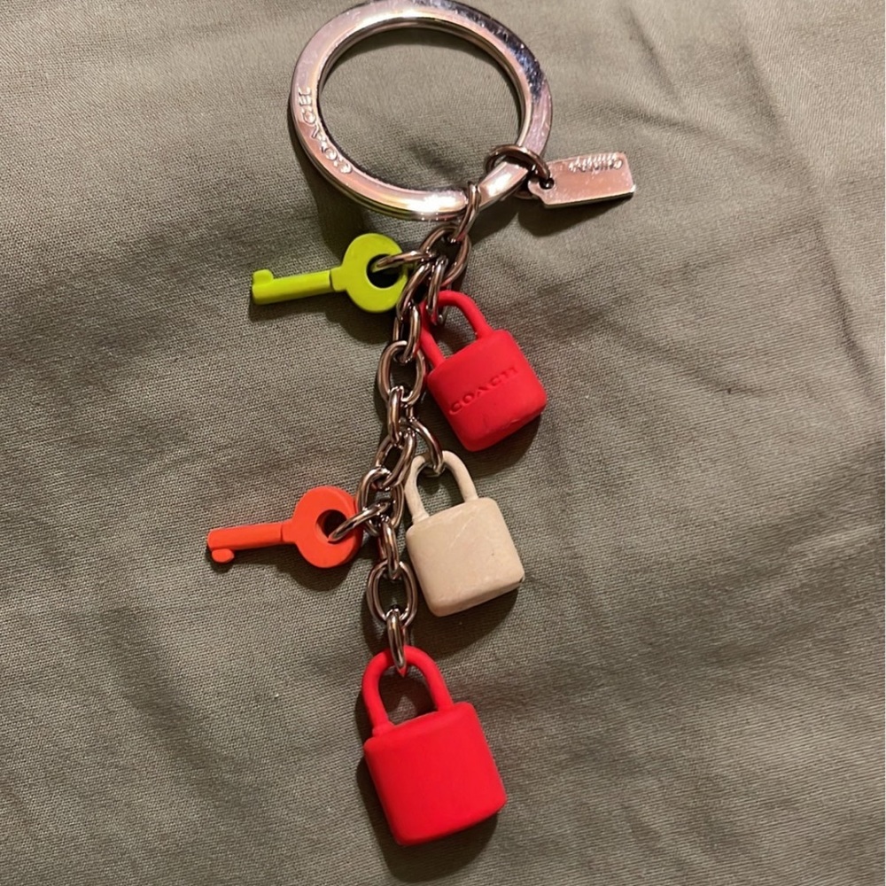 Coach Rare Neon Coated Key Holder